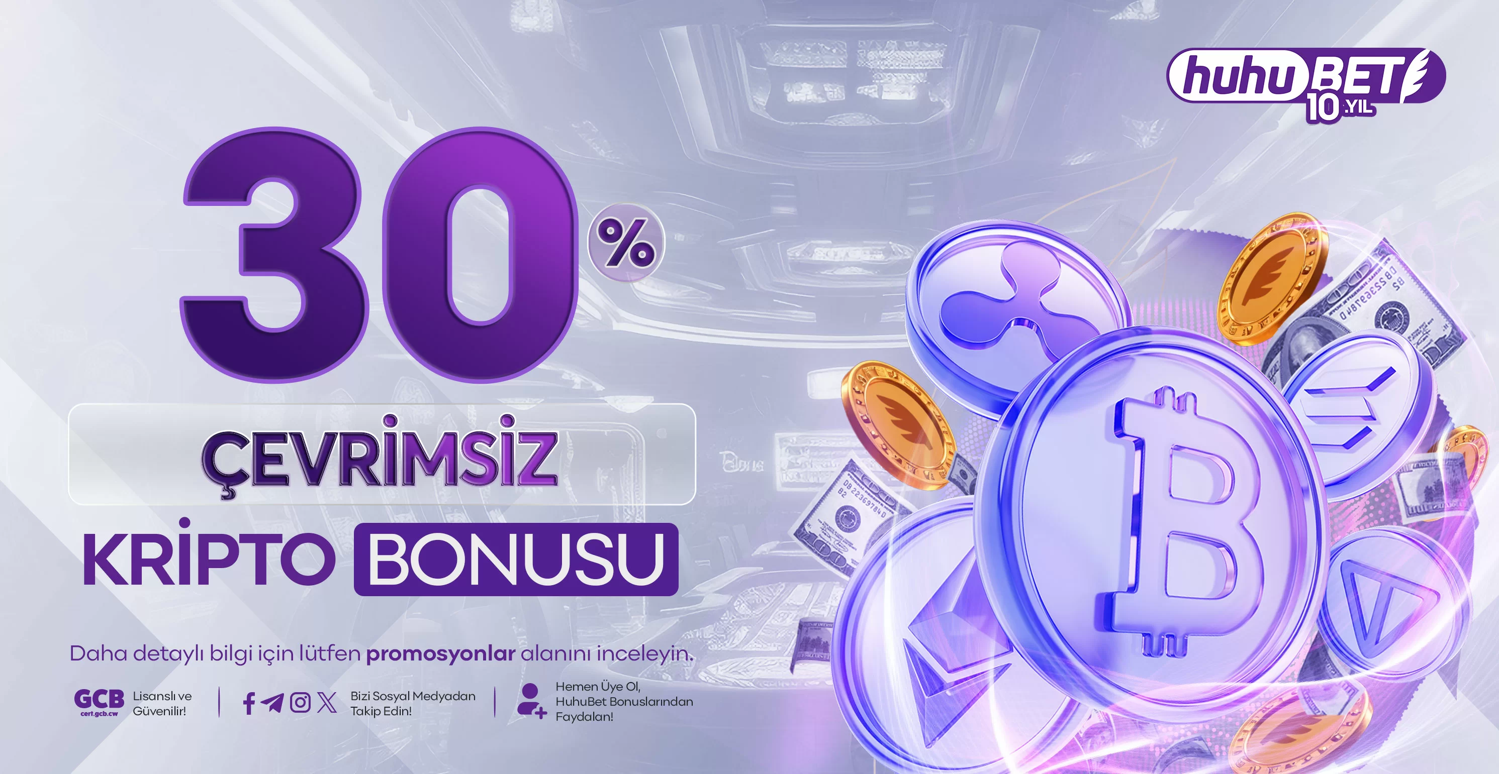 Kripto ve free spin kampanya görseli